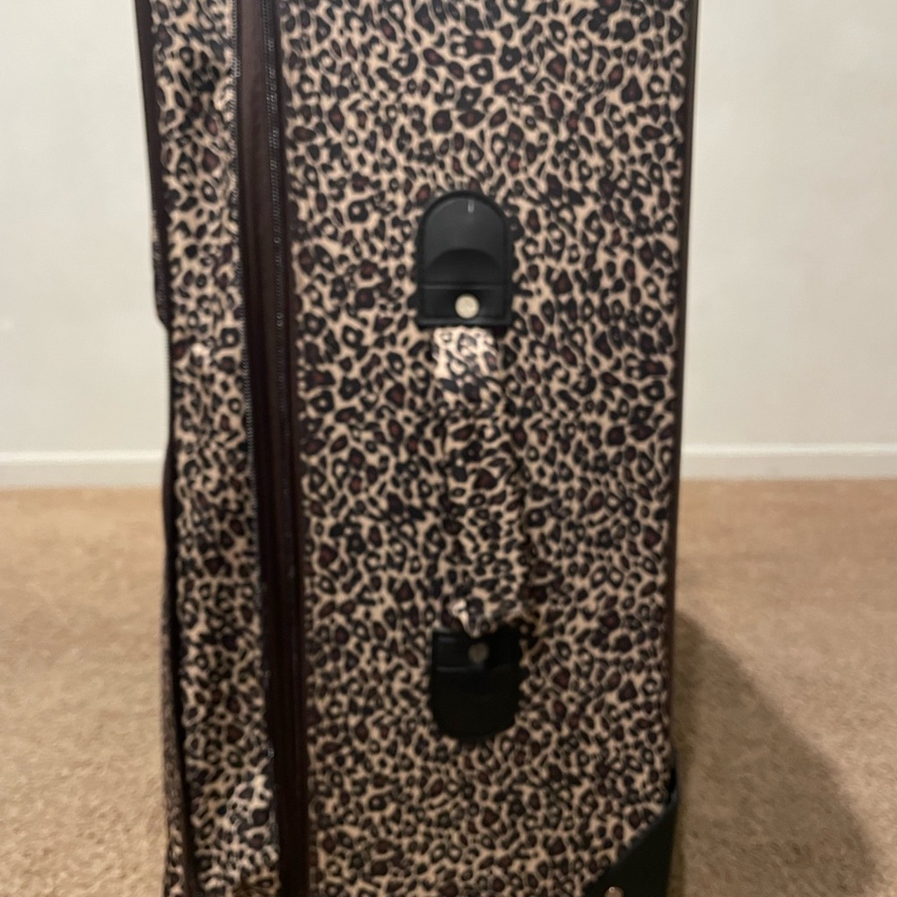 Leopard Print Rolling Suitcase